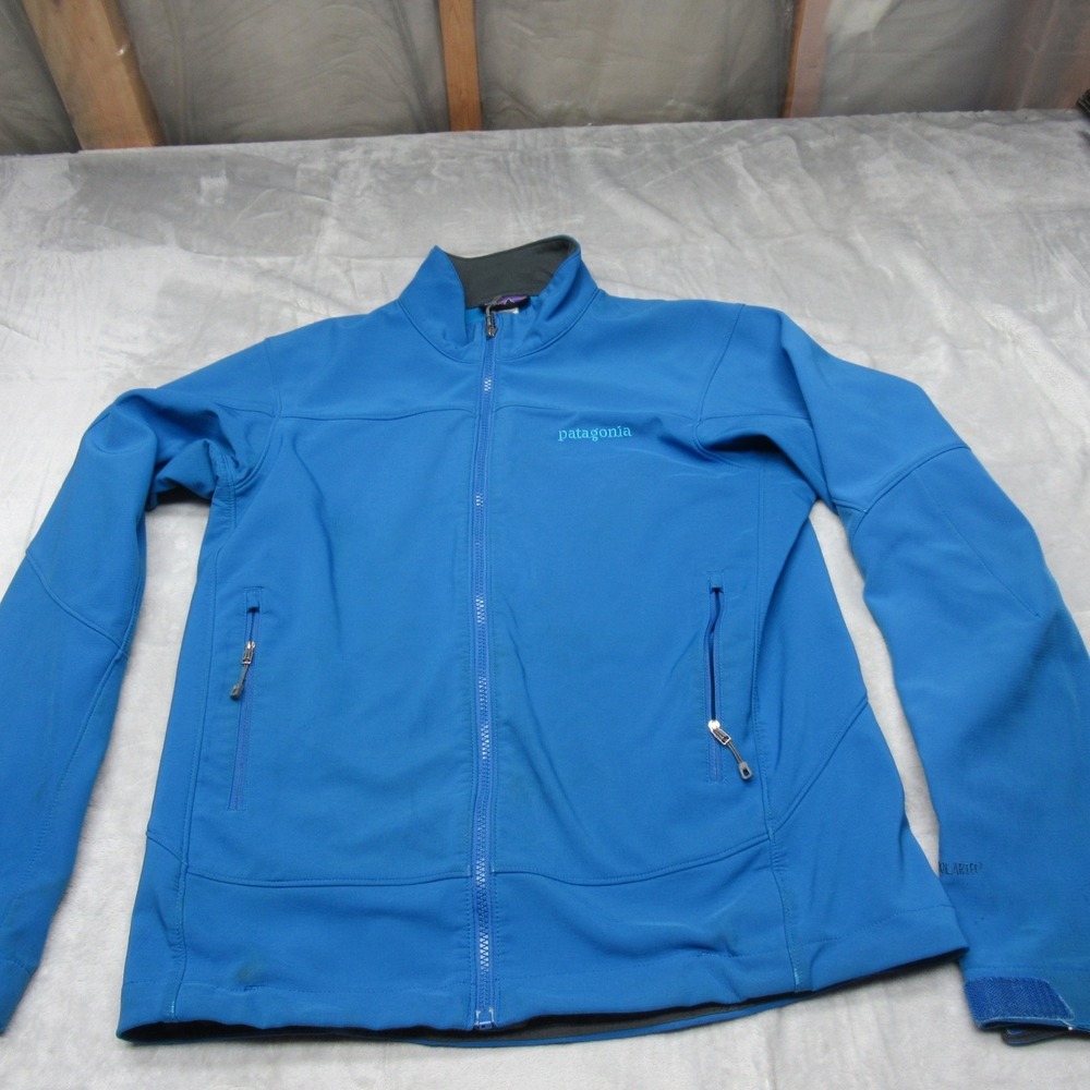 Patagonia Jacket Mens Medium Blue Adze Hybrid Softshell Polartec Wind Resistant